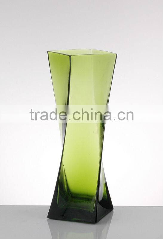 hyacinth glass vase,clear irregular glass vase in high quality,mouth blown glassware