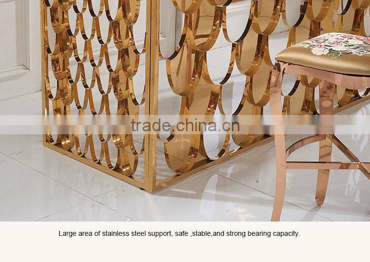 TH396-1 Marble Stainless Steel Rose Gold Dining Table