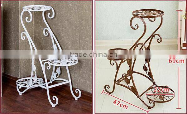 PN living room& Patio 3-Tier Metal Plant Rack Garden Shelves Storage Flower Shelf Stand flower pot shelf
