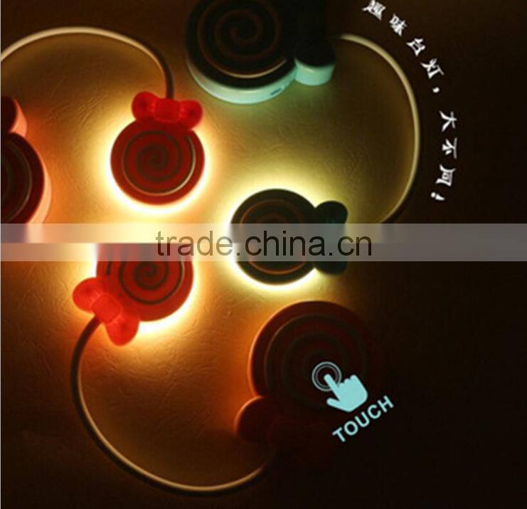 Cute Lollypop Shape Table Lamp With Touch Sensor, USD Charge LED Night Light For Study
