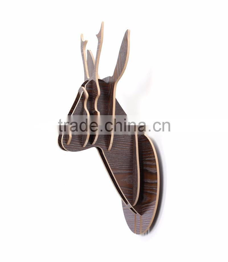 indoor wall mounted wooden little deer head decoration