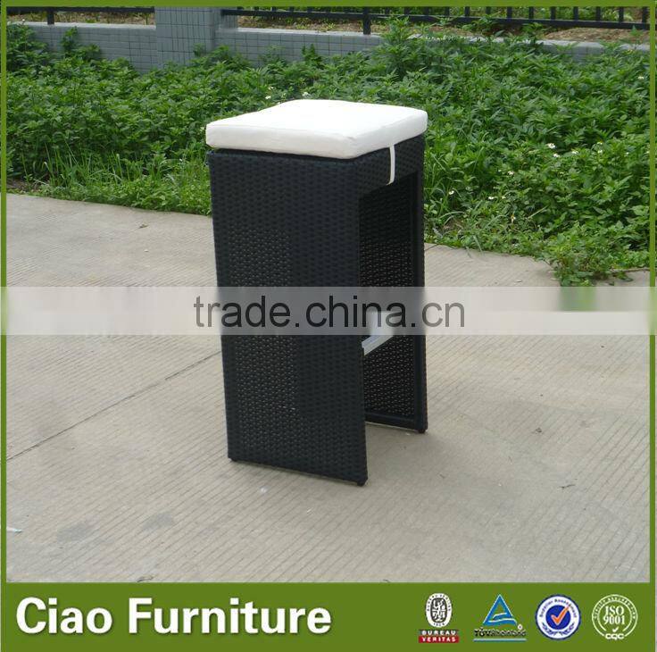 PE rattan outdoor bar stool