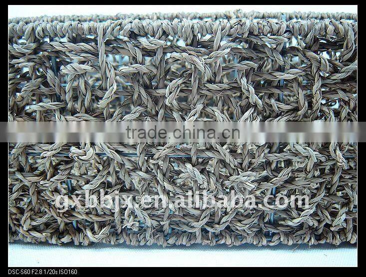 Rectangle seagrass weaving iron frame storage handmade basket