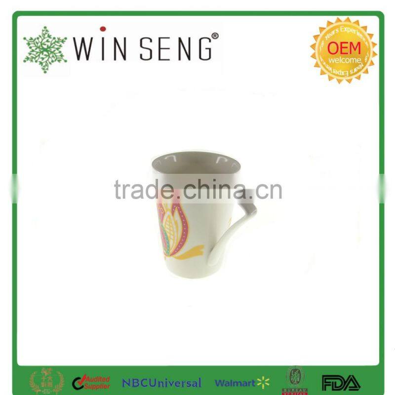 TALL ceramic mug cup with ring for tableware