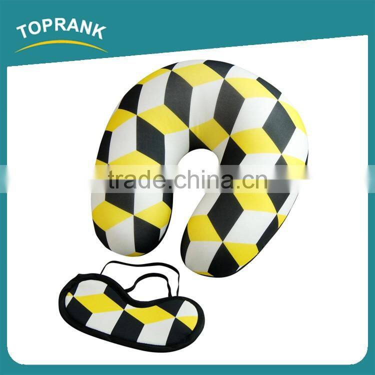 Toprank Wholesale Design Custom Logo Magic Cube Printed Eyemask Microbead Neck Pillow Travel Sleep Set Travel Airline Kit