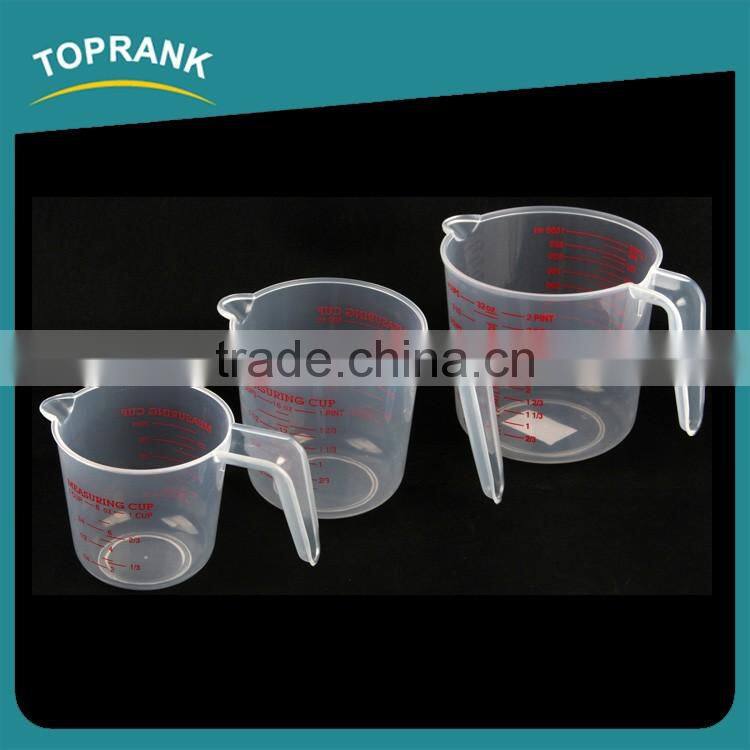 Toprank Cooking Tools Measuring Tool Precise Transparent Plastic PP Measuring Cup 3 pcs Digital Measuring Cup Set