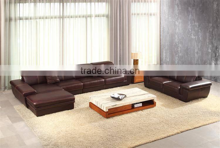 luxury furniture modern 100% top grain leather sofa set