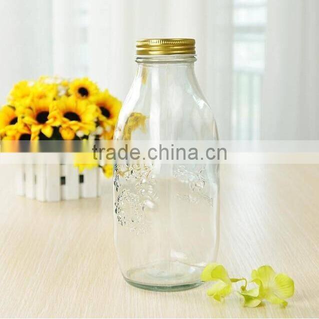 clear cylinder glass jar with tin lids for canning