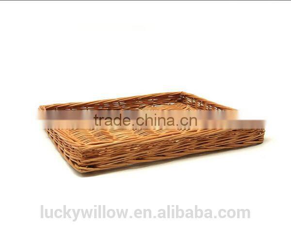 Large Wicker Shallow Tray Basket