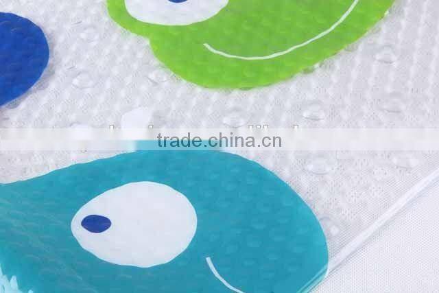 Transparent circular PVC anti slip bath mat with animal patterns/bathroom mat