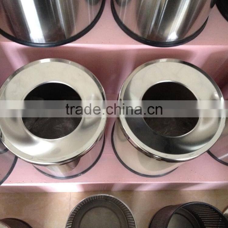 Standard size for indoor dustbin stainless steel funnal top room trash bin in Alibaba