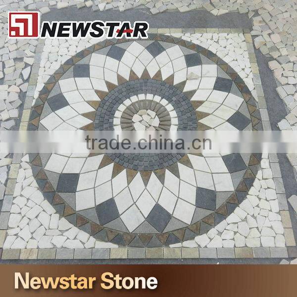 Slate garden mosaic tile floor