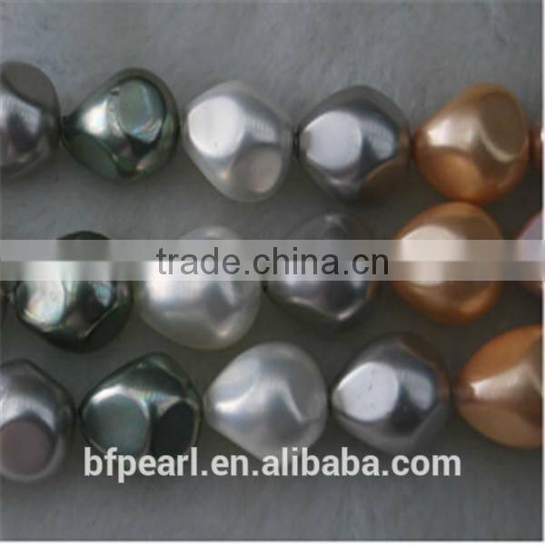 Pearl Jewelry 15-18mm Nut Shaped Multicolor Shell Pearl Beads Loose Strands