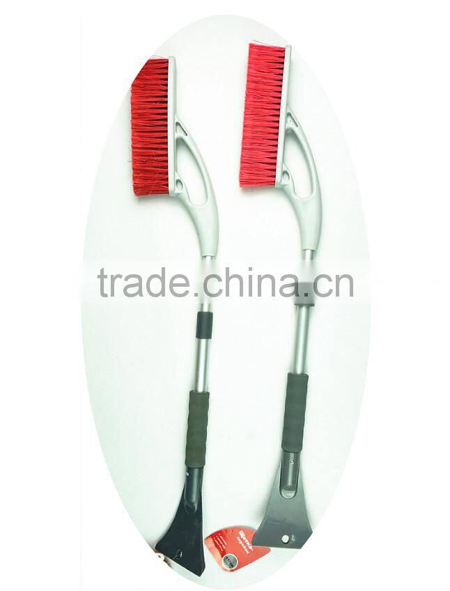telescopic handle snow sweeping brush with ice scraper