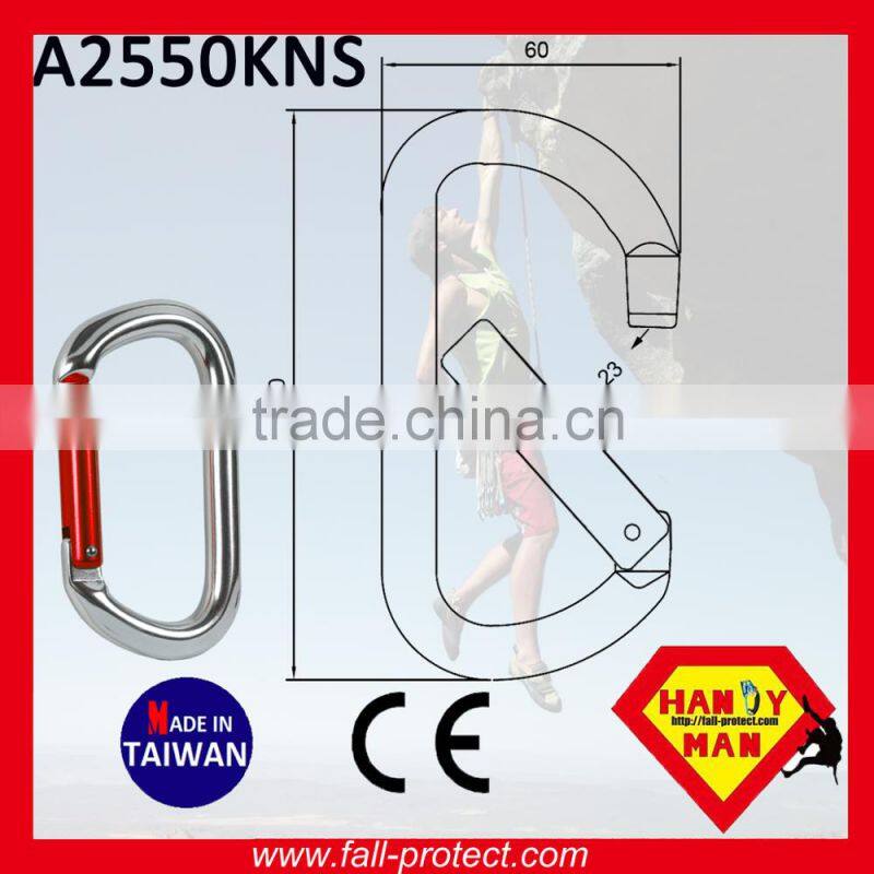 Twist Lock 25KN O Type Climbing Aluminum Carabiner With CE Certificate