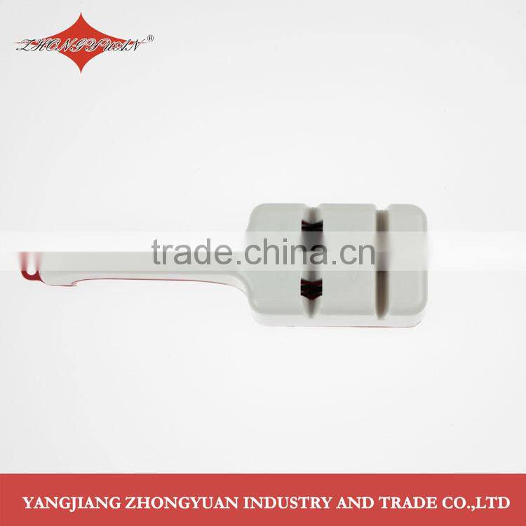 Precision edge 3 stage knife or scissors sharpener with long safety handle