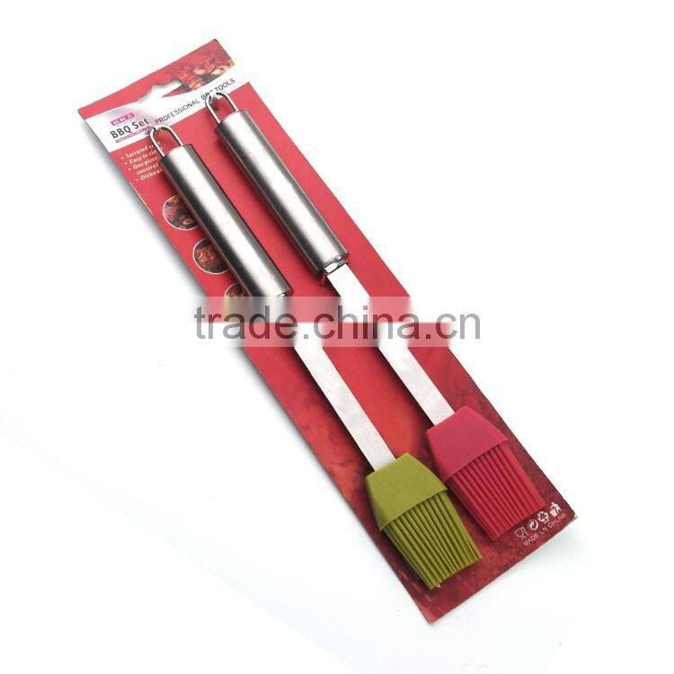 2pc bbq silicon basting brush set