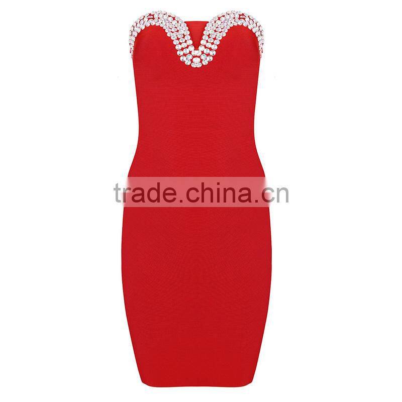 deep v-neck backless bandage dress