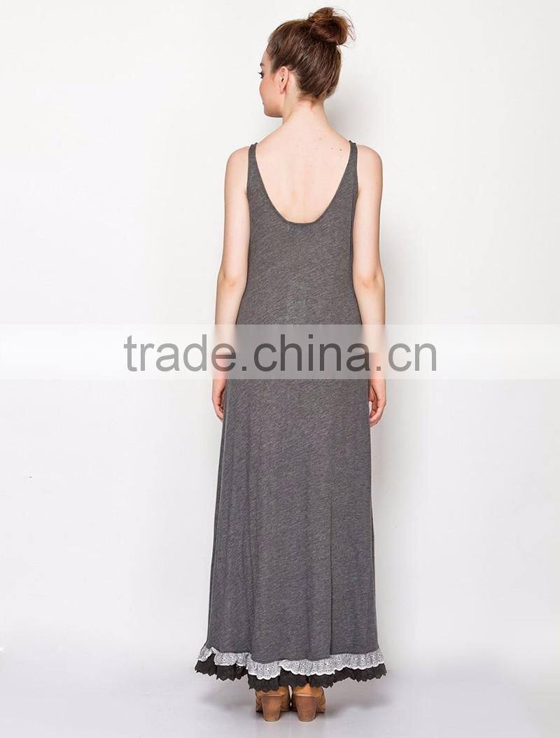 ladies gold printing low back sexy club maxi dress tank style