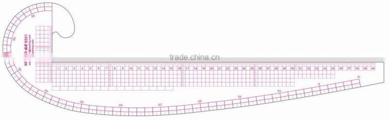 Kearing brand transplant flexible sandwich line plastic 24 inch french curve ruler for fashion design