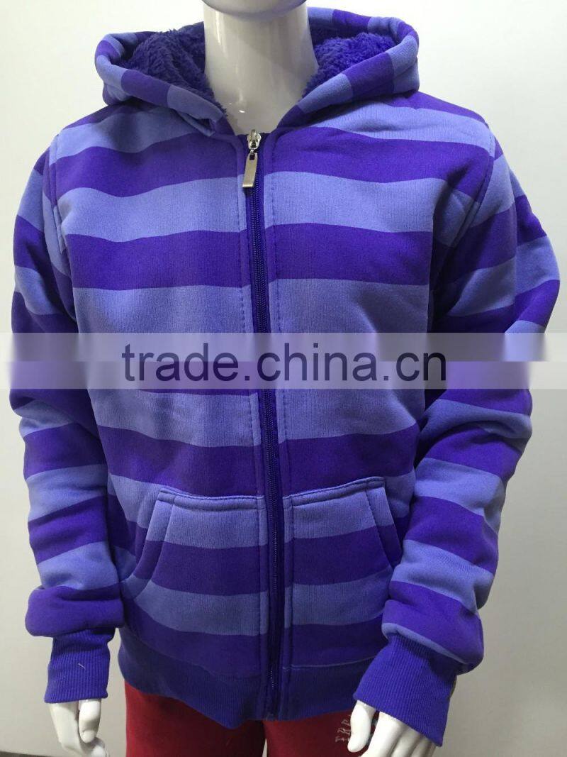 100% Polyester sherpa lined boy outdoor jacket