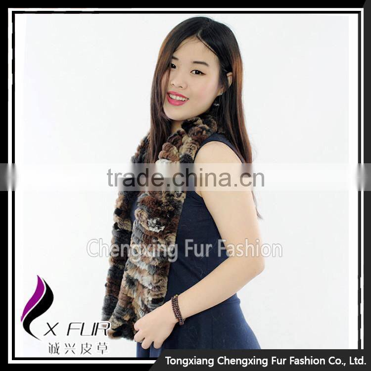 CX-S-125E Many Colours Fashion Real Rex Rabbit Fur Ladies Winter Scarf