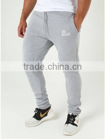 Mens Grey Tapered Gym Jogger Pants Polyester Cotton Fleece Black Fitness Sweatpants Navy Blue Fitted Joggers