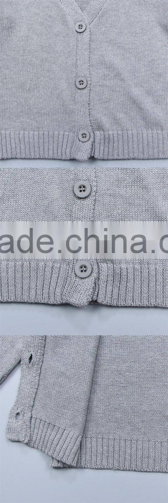 Latest 100% Cotton Solid Design Baby Wool Sweater Cardigan Design For Boys