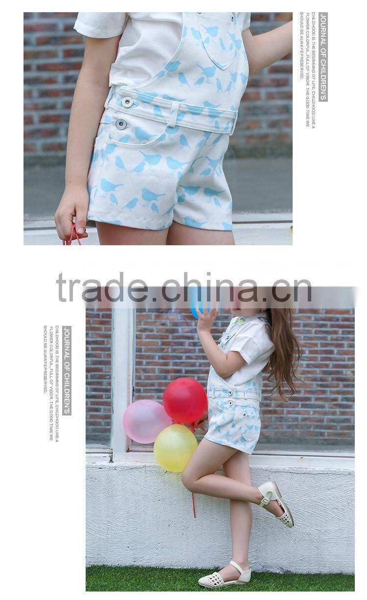 2016 Summer Fashion Girls Overalls with Shirt Clothing Set Casual Baby Kids Outfit