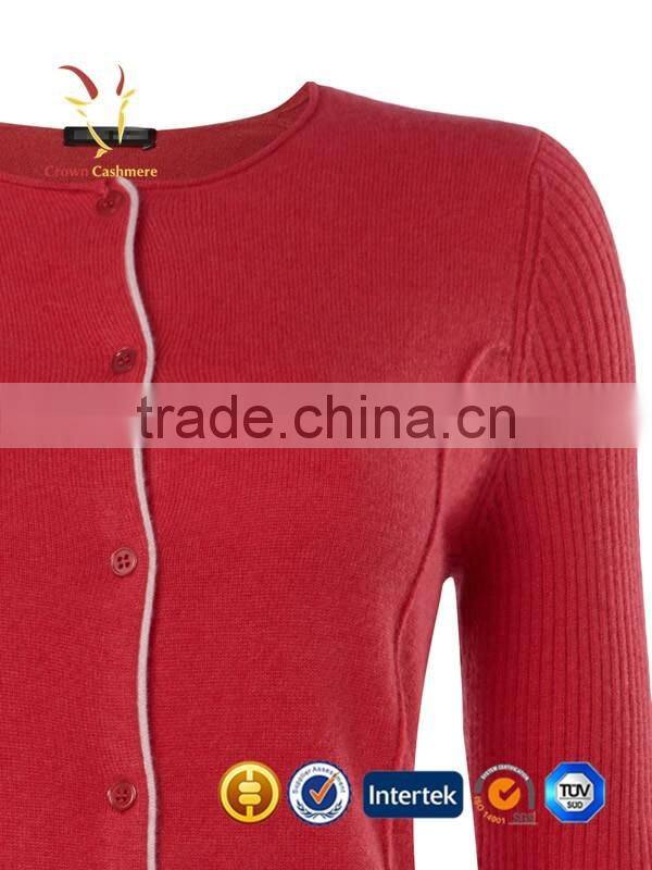 OEM Service Cotton Pure Cashmere Cardigan Lady Sale