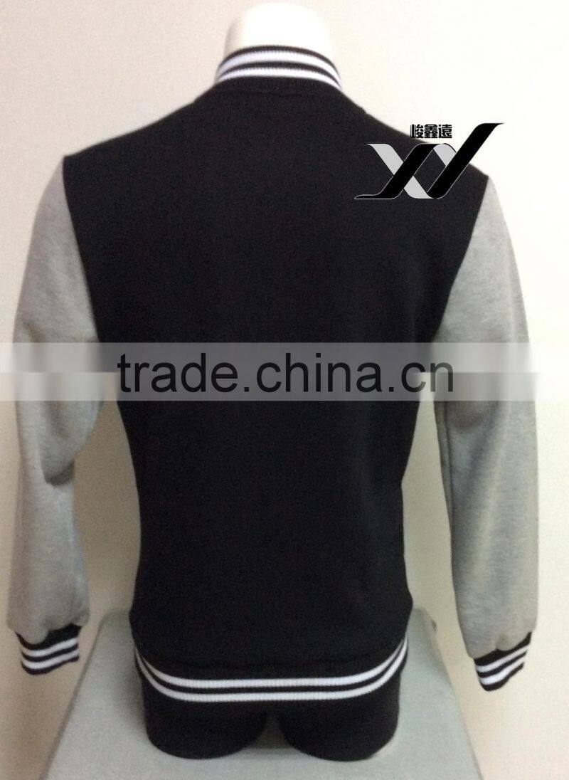 wholesale black and gray custom varsity jackets for men