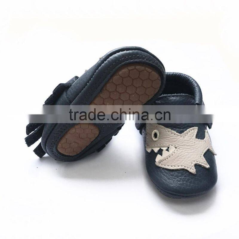 Rubber Soled Tassels Baby Moccasin 100% leather toddler shoes made in china