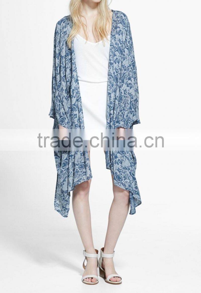 Fashion Style Printed Caftan Kimono Cardigan with long sleeve for women 2015 embroidered kaftan