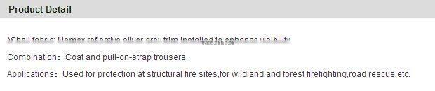 EN 469 nomex firefighter's suit