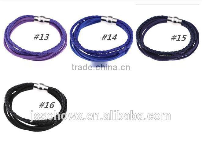 PU LEATHER WITH SUEDE CORD BRACELETS