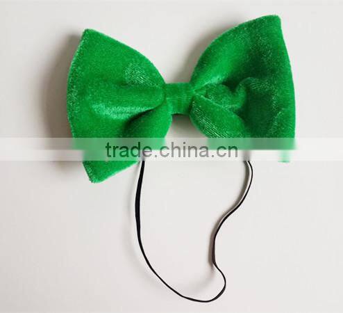 factory sale green color comb plush material funny bow tie for party