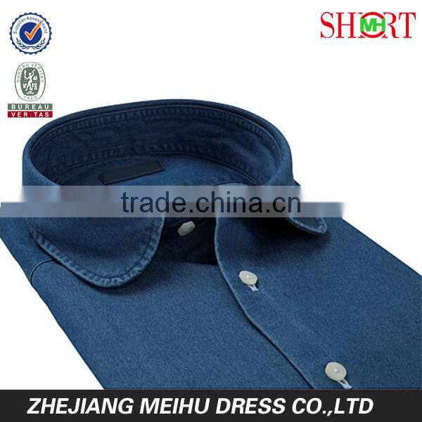 2016 high quality men blue denim shirt