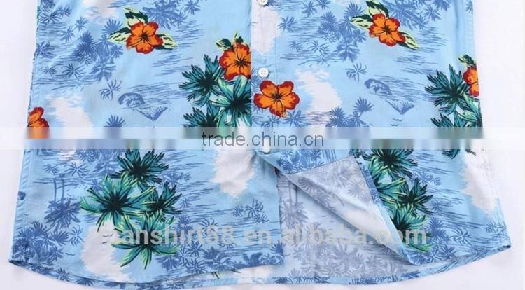 Stylish men t-shirts cheap fancy hawaiian shirts wholesale