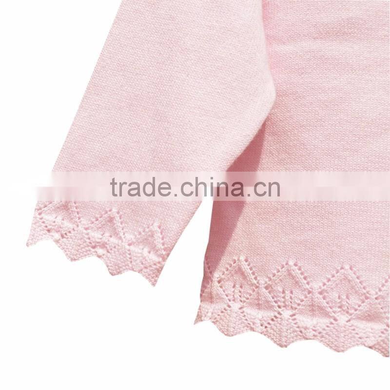 Wholesale O neck with Pointelle Knitted Girls Cardigan