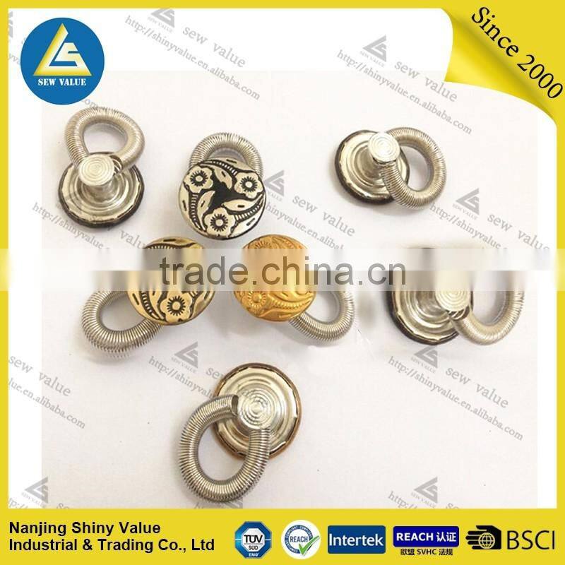 Manufacturer directly supply copper metal collar extenders for jeans in individual package