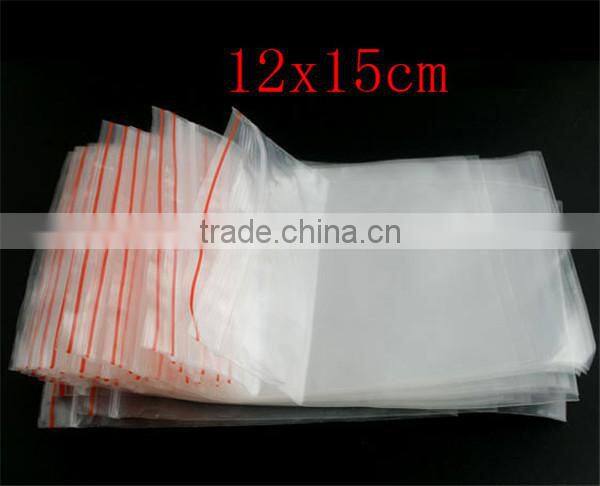 Plastic Zip Lock Bags Rectangle Transparent 16cm x12cm