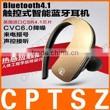 Smart Bluetooth headset ear style touch button voice control sport stereo 4.1 mini wireless multifunction