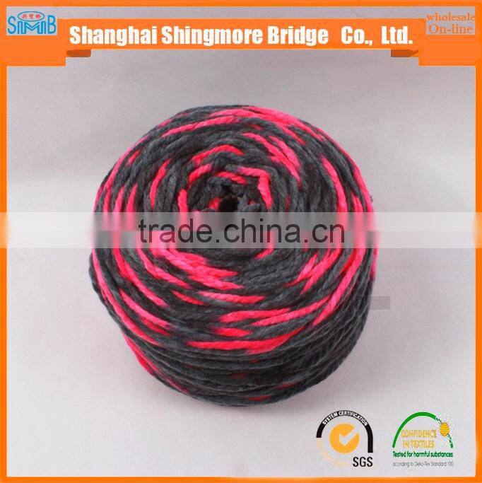 China fancy yarn supplier cheapest wholesale 50% acrylic 50% polyester yarn, long space dyed chunky acrylic yarn