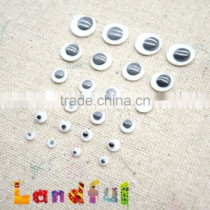 Black and White Flat Back Toy Movable Eyes Handicraft Round Googly Eyes