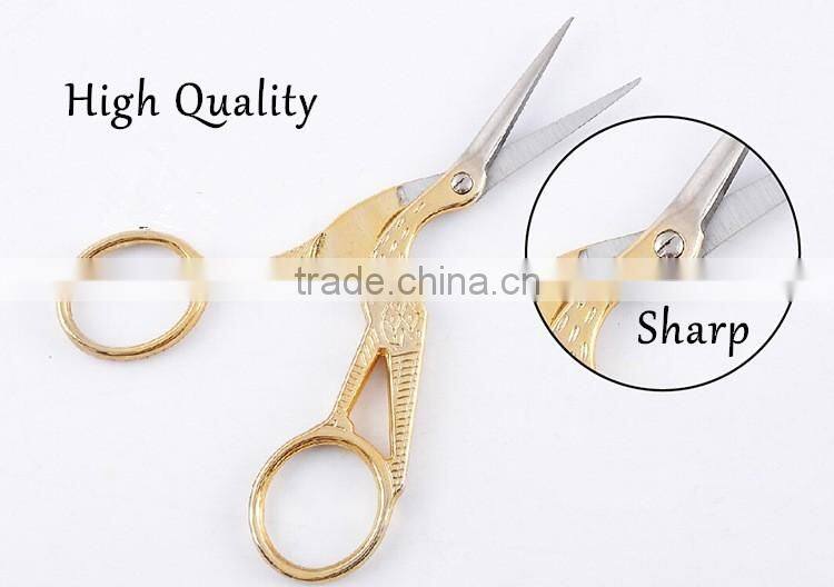 Vintage Golden Swan Embroidery Scissors Craft Sewing Bird Shape Scissors