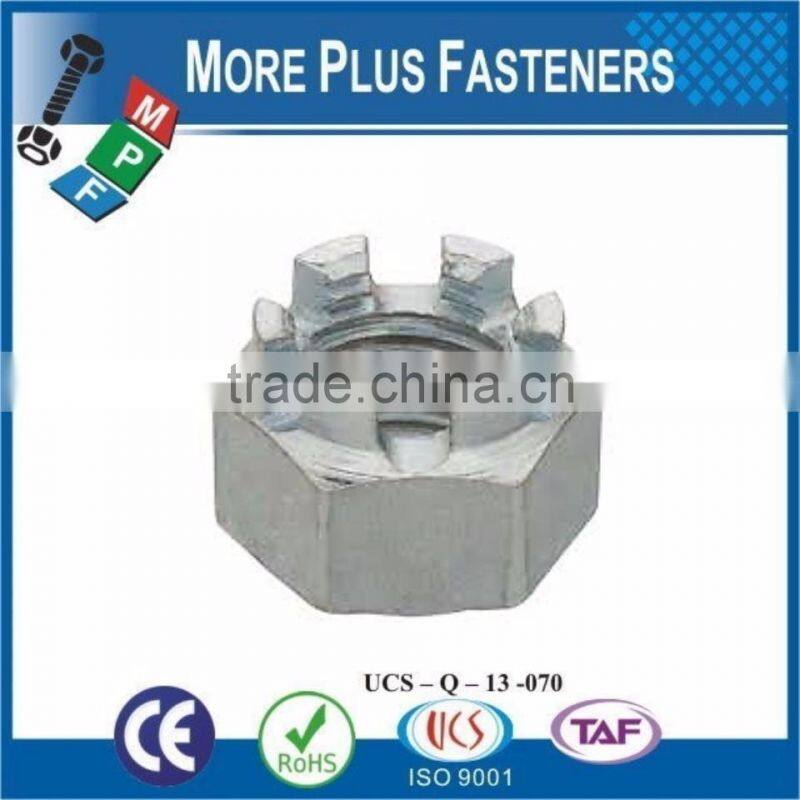 Made in Taiwan Fine Thread Stainless Steel Grizzly Claw Brass Fine Thread Zinc Castle Nut