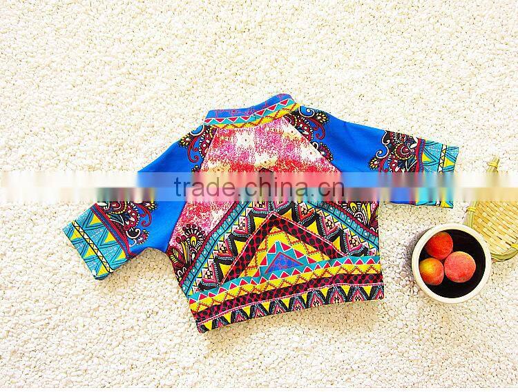 2017 long sleeves floral baby swimwear