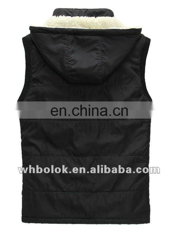Fashionable mens stylish winter waistcoat with lambwool collar vest