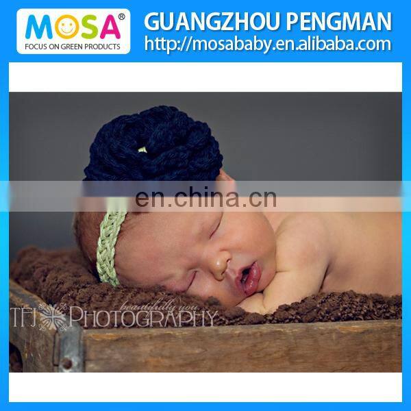 2014 New Crochet Kid Girl Purple Flower Headband, Newborn Hair Band Photo Props