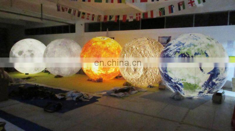 A Set Of Solar System Nine Planets Inflatable LED Planets Light Helium Balloon
